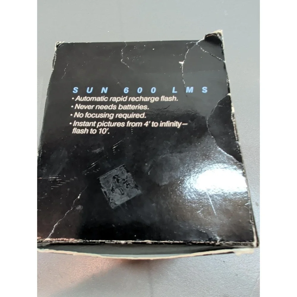 Vintage Polaroid Sun 600 LMS Instant Land Camera with Original Box and Manual